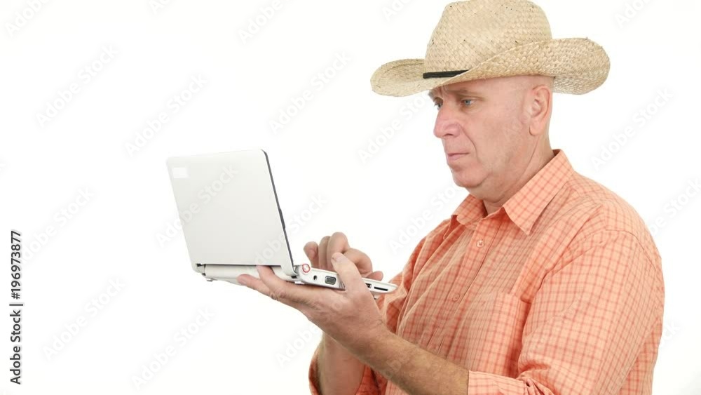 Agronomist Use Laptop Accessing Online Farmer Business Write and Read Messages Agronomist Use Laptop Accessing Online Farmer Business Write and Read Messages