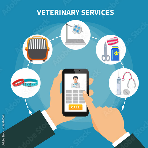 Veterinary Service Flat Composition 