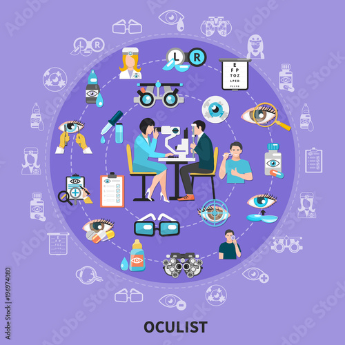 Oculist Circle Symbols Composition 