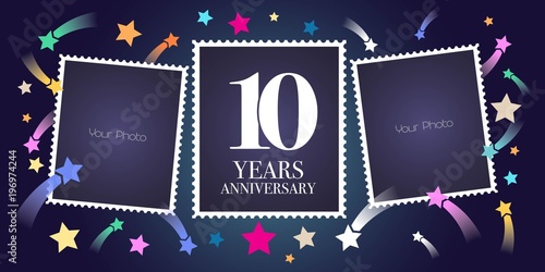 10 years anniversary vector emblem, logo
