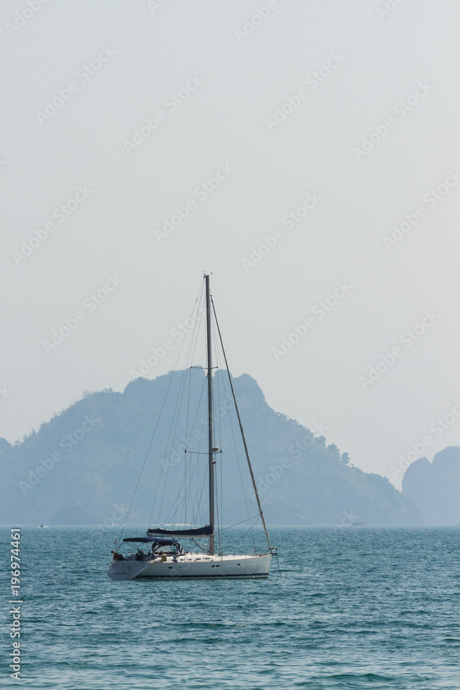 Yacht in Mediterranean sea