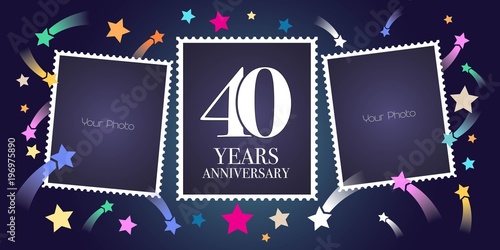 40 years anniversary vector emblem, logo
