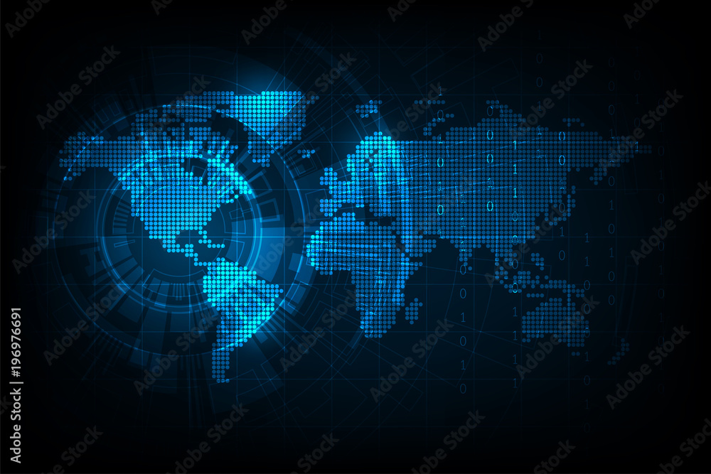 Vector world map in digital format. Vector world map in digital format.