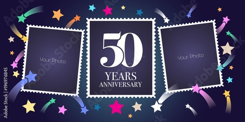 50 years anniversary vector emblem, logo