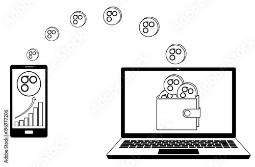 transfer omisego coins from phone to wallet in the laptop
