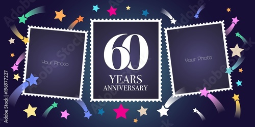 60 years anniversary vector emblem, logo