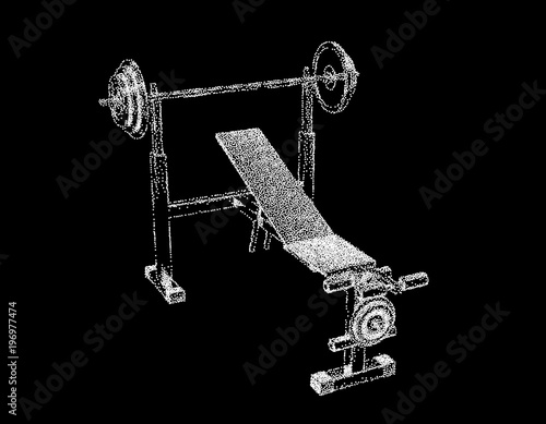 Exercise machine. Isolated on black background. Vector illustration.