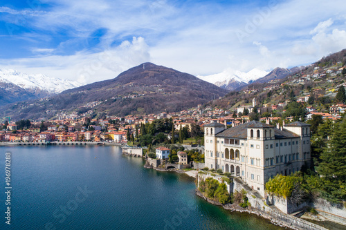 City of Gravedona and Gallio Palace. Lake of Como in the Italian Alps photo