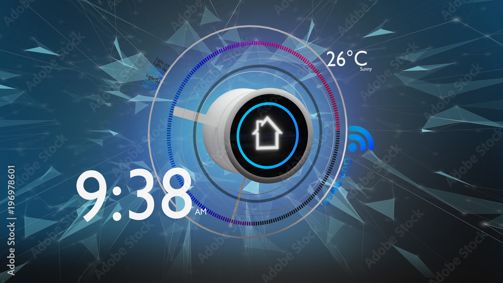Button of a smart home automation app - 3d rendering