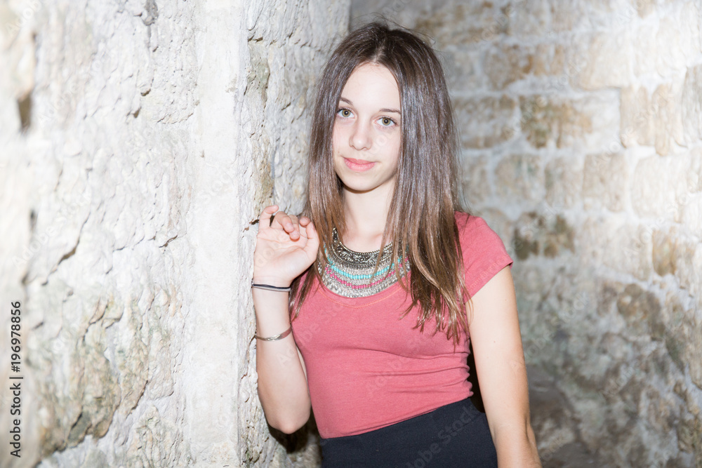 portrait of a fashion beautiful young teenager girl outdoor portrait of a fashion beautiful young teenager girl outdoor