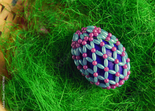 Easter eggs in beads in different colors