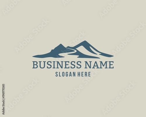 Mountain Design Element in Vintage Style for Logotype  Label  Badge and other design. vector illustration.