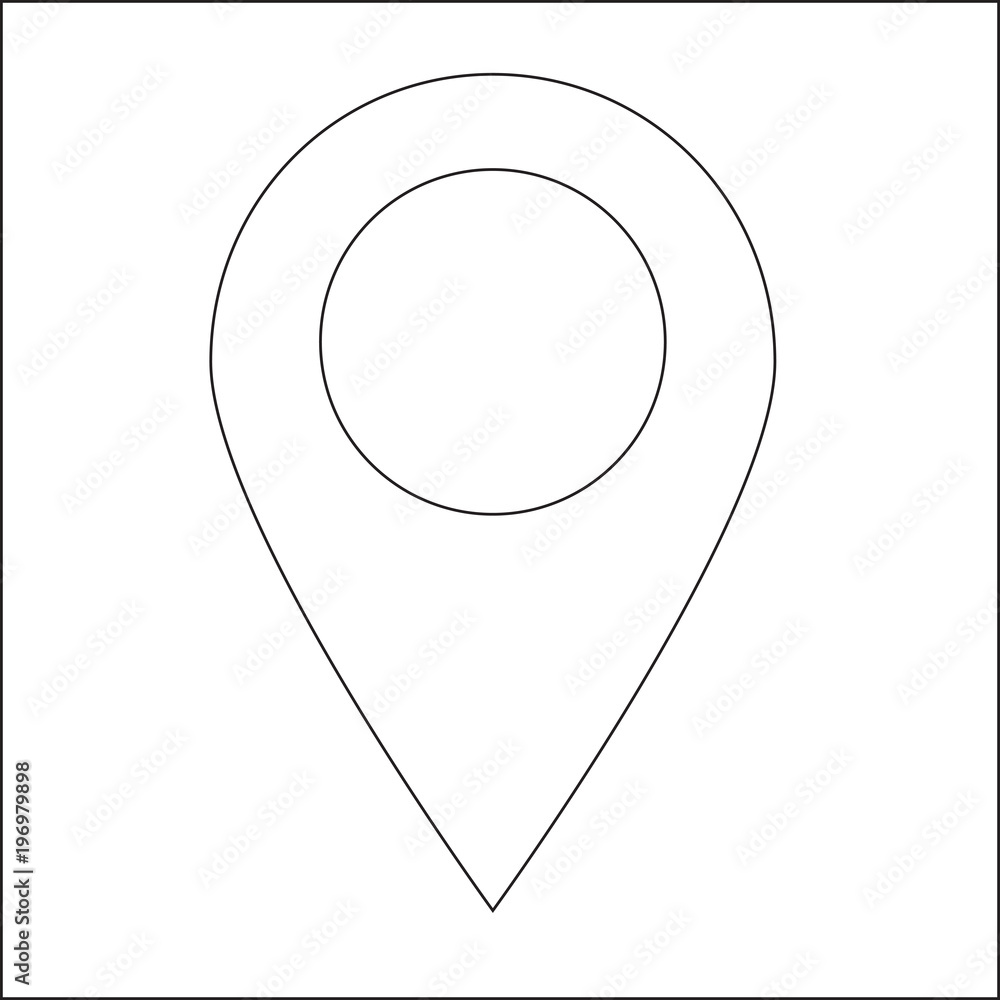 Lokalizator GPS na mapie wskaznik ikona - obrazy, fototapety, plakaty 