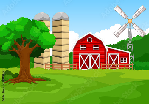 Illustration of farm background