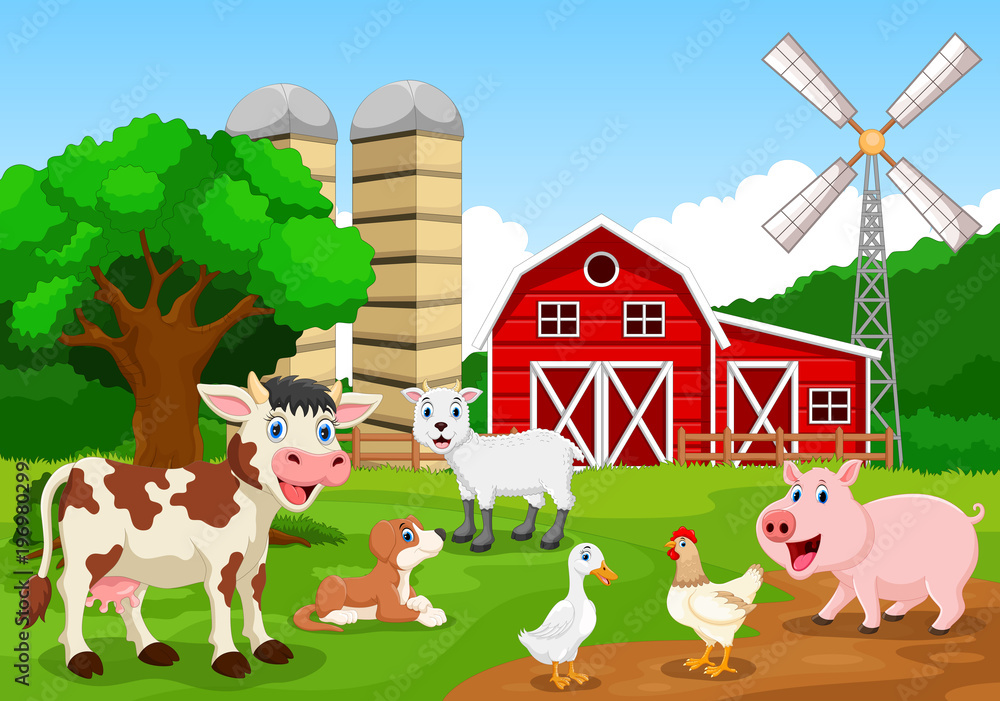 Farm background with animals Farm background with animals