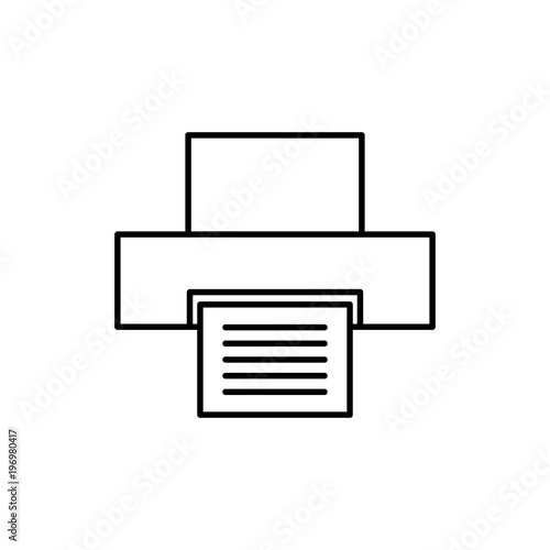 Printer vector icon, document printing symbol.