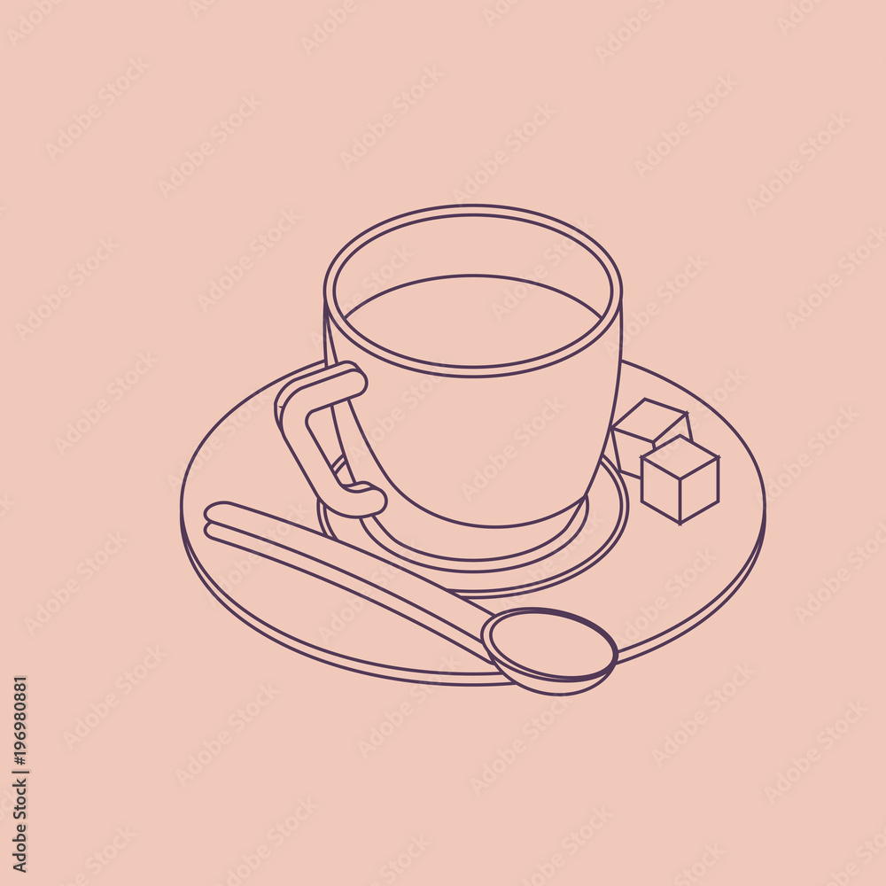 coffee cup isometric icon Stock Vector Image  Art  Alamy