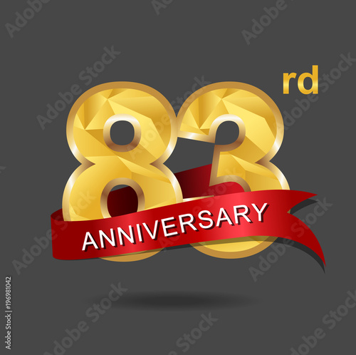 83rd anniversary, aniversary, years anniversary celebration logotype. Logo,numbers and ribbon anniversary. photo