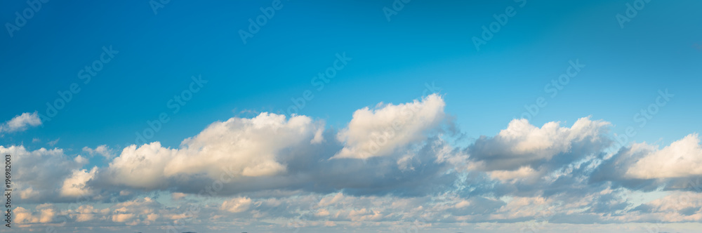 Panorama of beautiful cloudy sky.