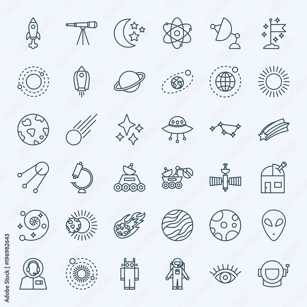 Fototapeta premium Line Space Icons