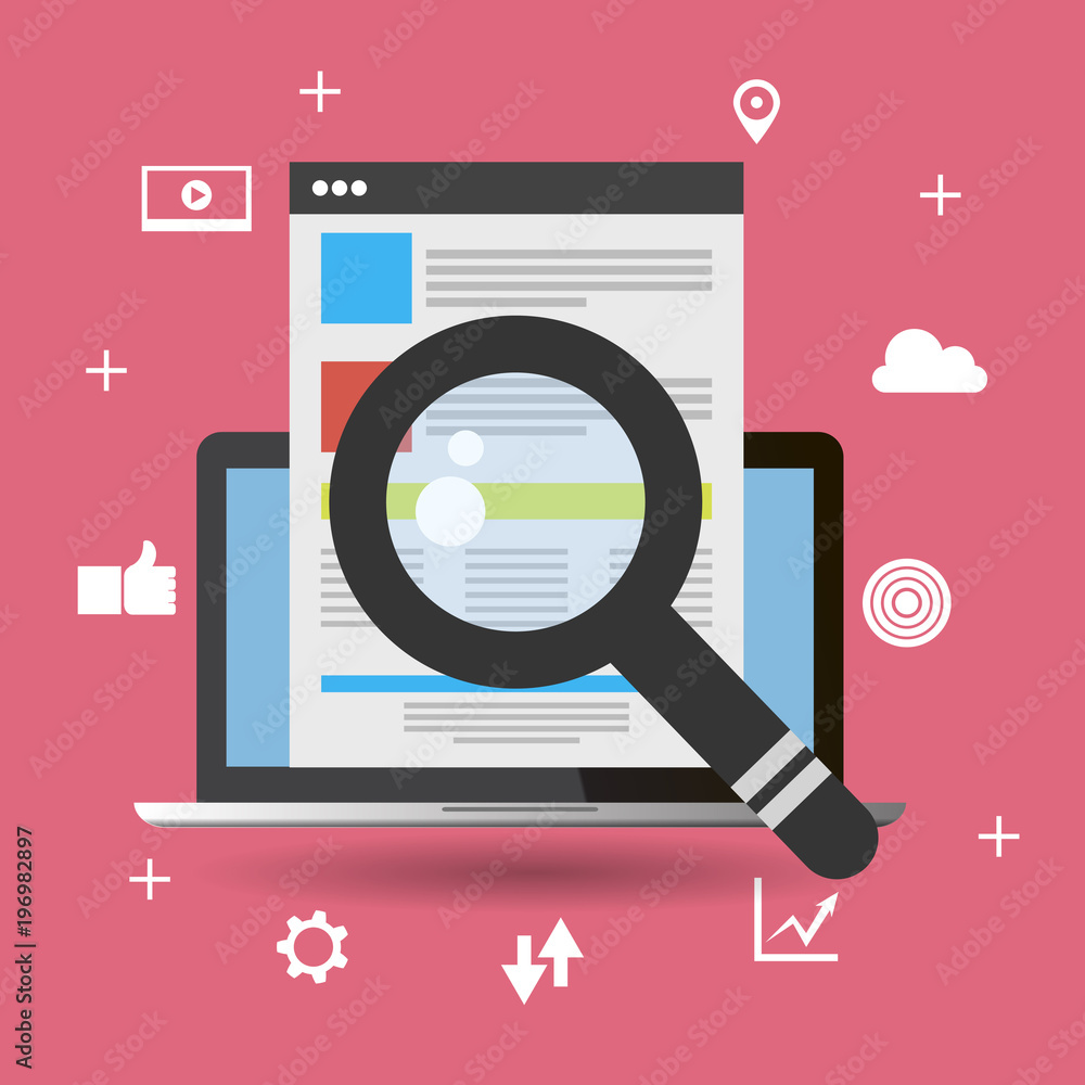 Search engine optimization flat design eps 10 vector Search engine optimization flat design eps 10 vector