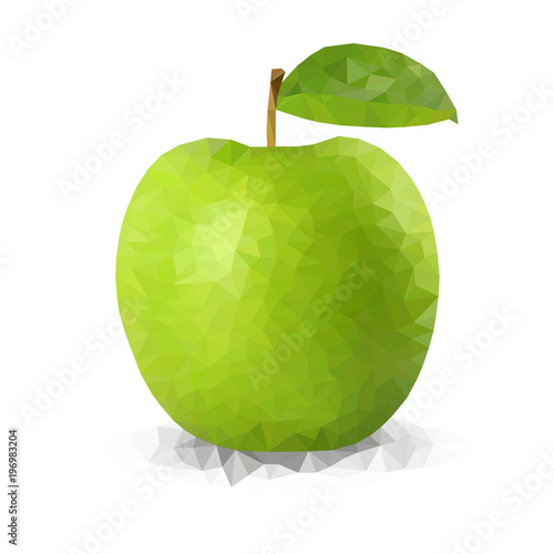 Vector green polygonal apple