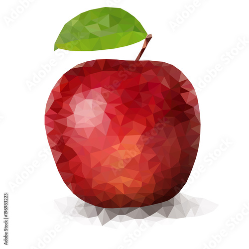 Vector red polygonal apple