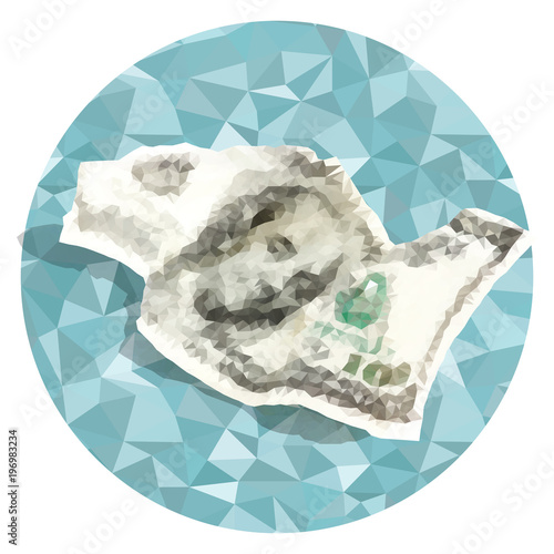 Vector polygonal crumpled one hundred dollars