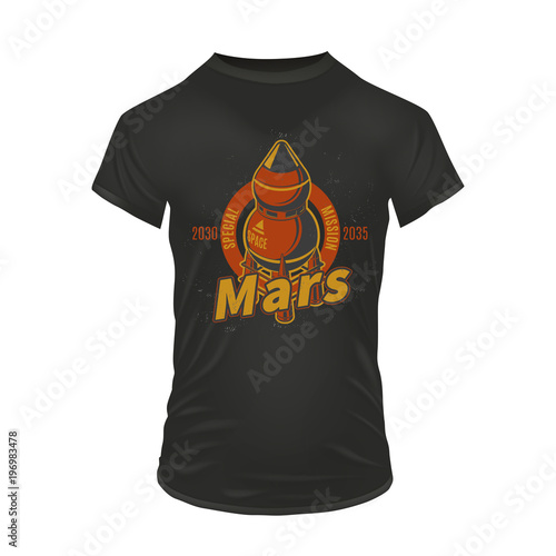 Vintage Colored Mars Exploration Print Concept