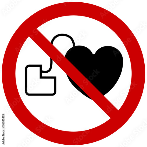 No access with cardiac pacemaker sign