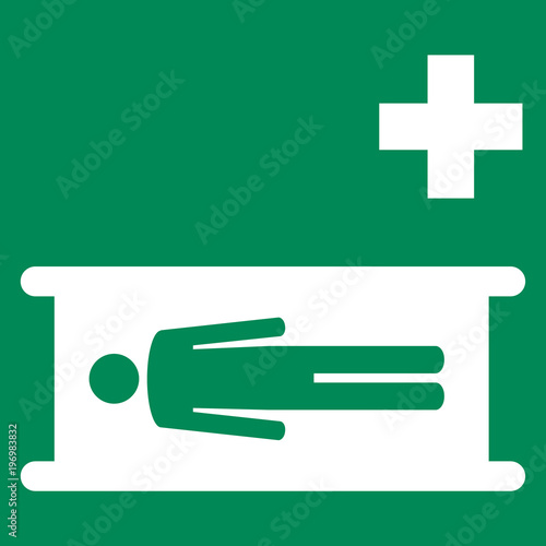 Emergency stretcher sign