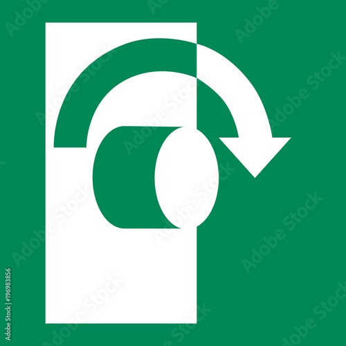 Turn clockwise to open