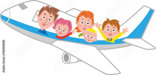 家族で飛行機旅行