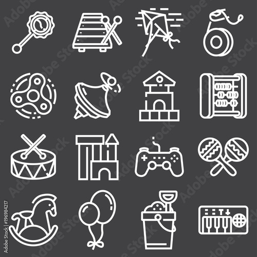 Toys icon collection - vector silhouette illustration