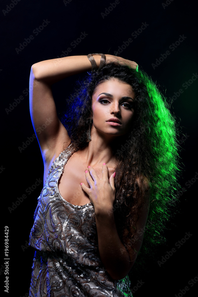 Fashion model with wavy hairstyle Fashion model with wavy hairstyle