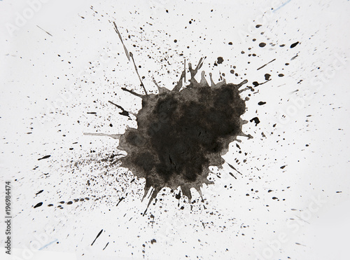 Black ink on an isolated background