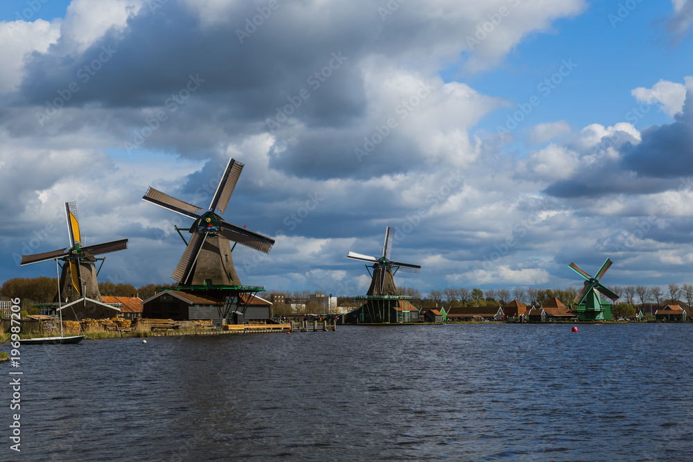 Windmills in Zaanse Schans - Netherlands Windmills in Zaanse Schans - Netherlands