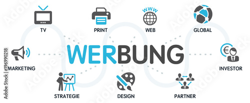 WERBUNG Vektor Grafik Icons Priktogramme