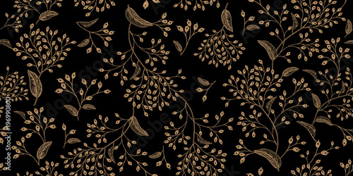 Floral vintage seamless pattern.