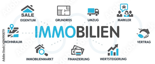 IMMOBILIEN Vektor Grafik Icons Priktogramme