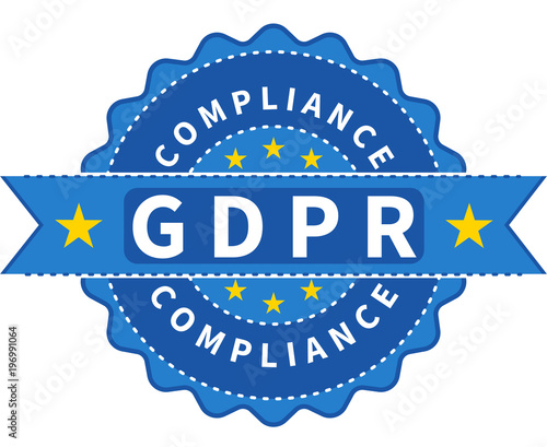 GDPR Banner Button blau Hintergrund General Data Protection Regulation