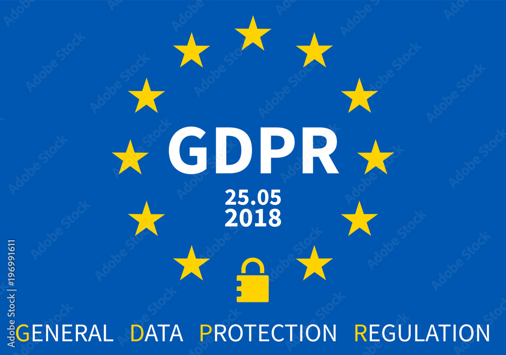 GDPR General Data Protection Regulation blau stars