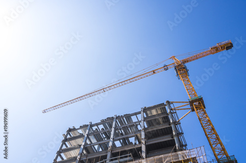 construction site with blue sky