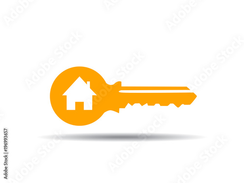 vector illustration of key with house