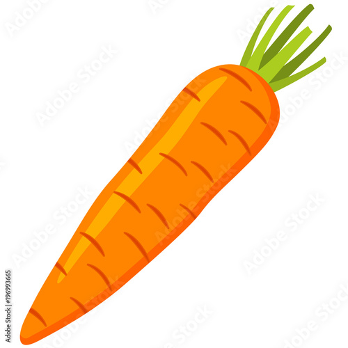 Photo Colorful cartoon carrot icon.