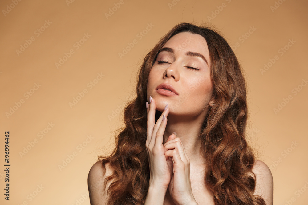 Beauty portrait of a sensual young topless woman