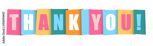 "THANK YOU" Vector Overlapping Letters Icon