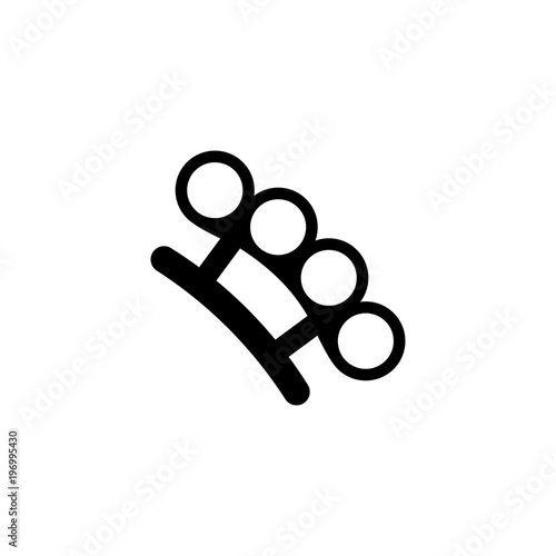 Brass Knuckles. Flat Vector Icon. Simple black symbol on white background