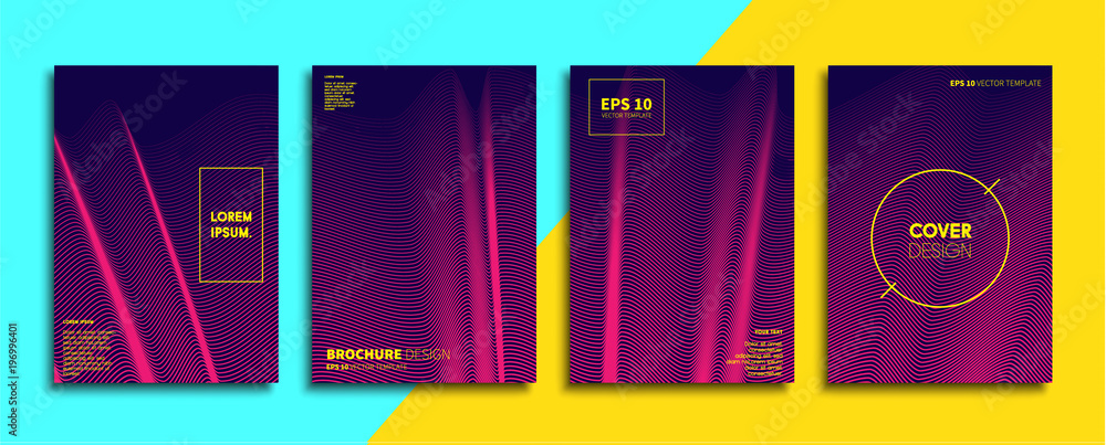 Vector cover designs. Future Poster template. Smartphone modern background set.