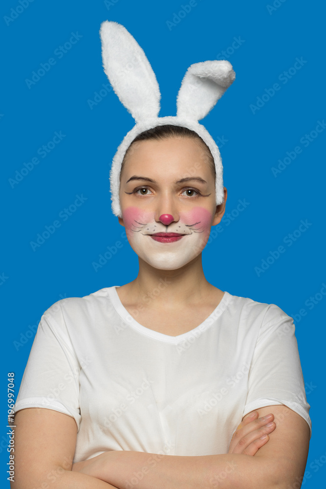 girl with rabbit makeup Stock Photo | Adobe Stock